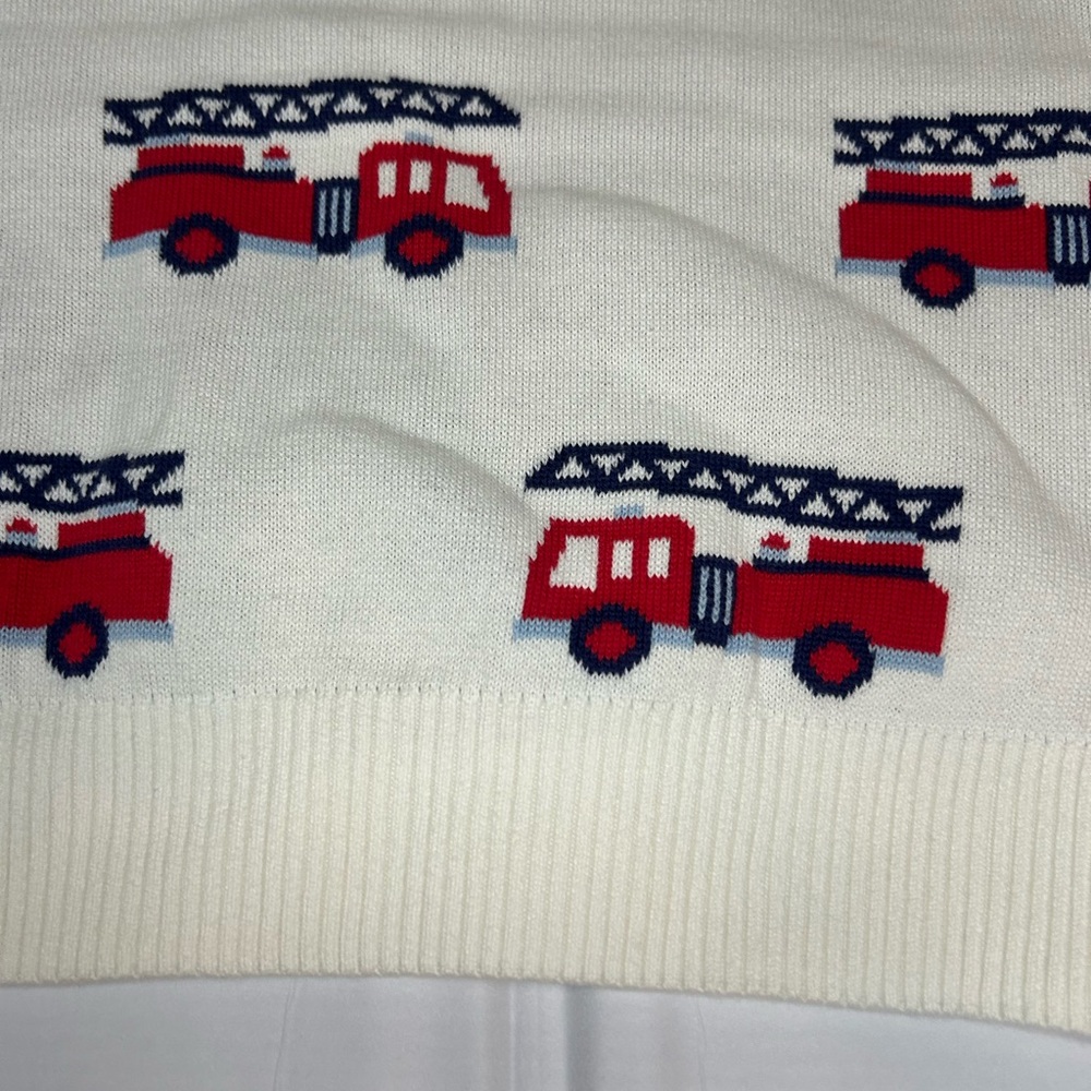 NWT CLASSIC PREP CHARLIE FIRETRUCK ALLOVER SWEATER - Picture 6 of 7